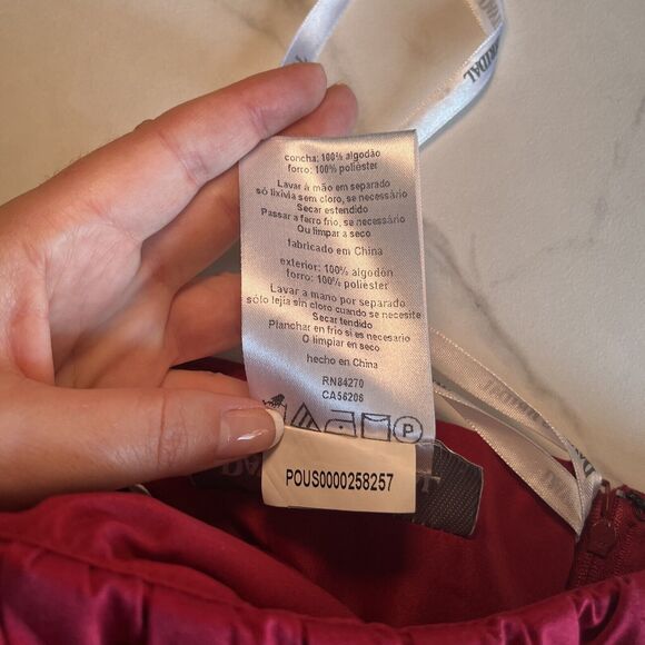 Davids Bridal Women's Red Sweetheart Neck Strapless Bridesmaid Cocktail Dress 8 - Picture 4 of 11